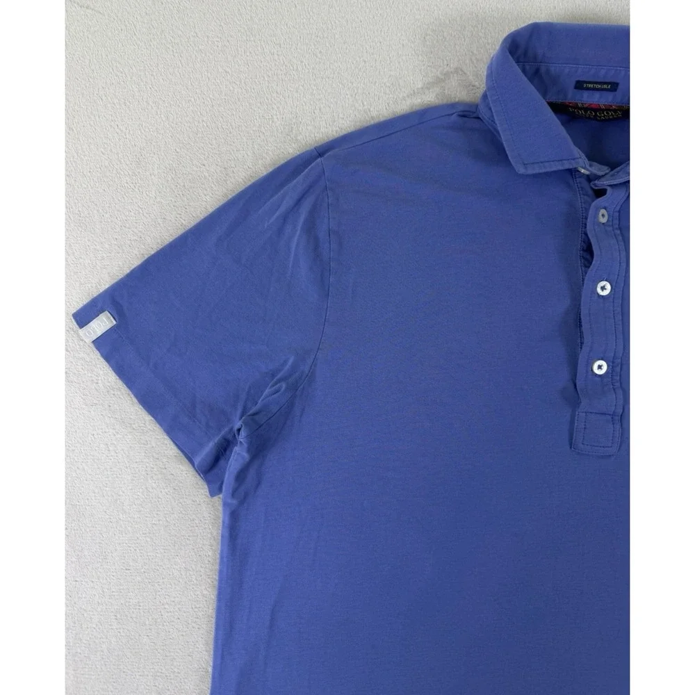 Polo Golf Ralph‎ Lauren Men's Medium Blue Stretch Lisle Performance Polo Shirt
